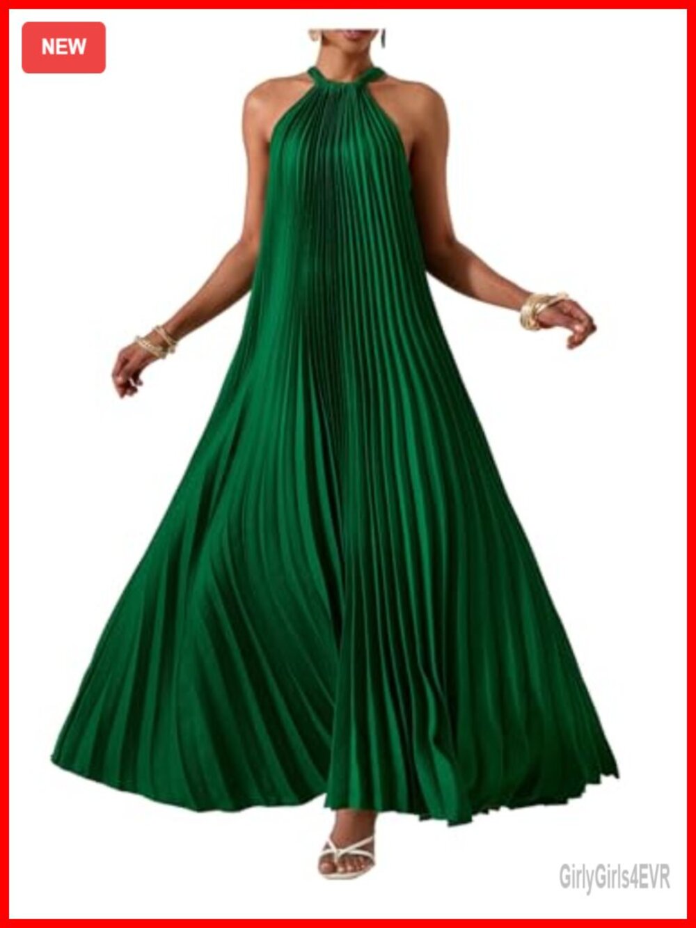 Women's Cami Halter Pleated Bow Tie Back A-Line Maxi Dress Wedding Guest